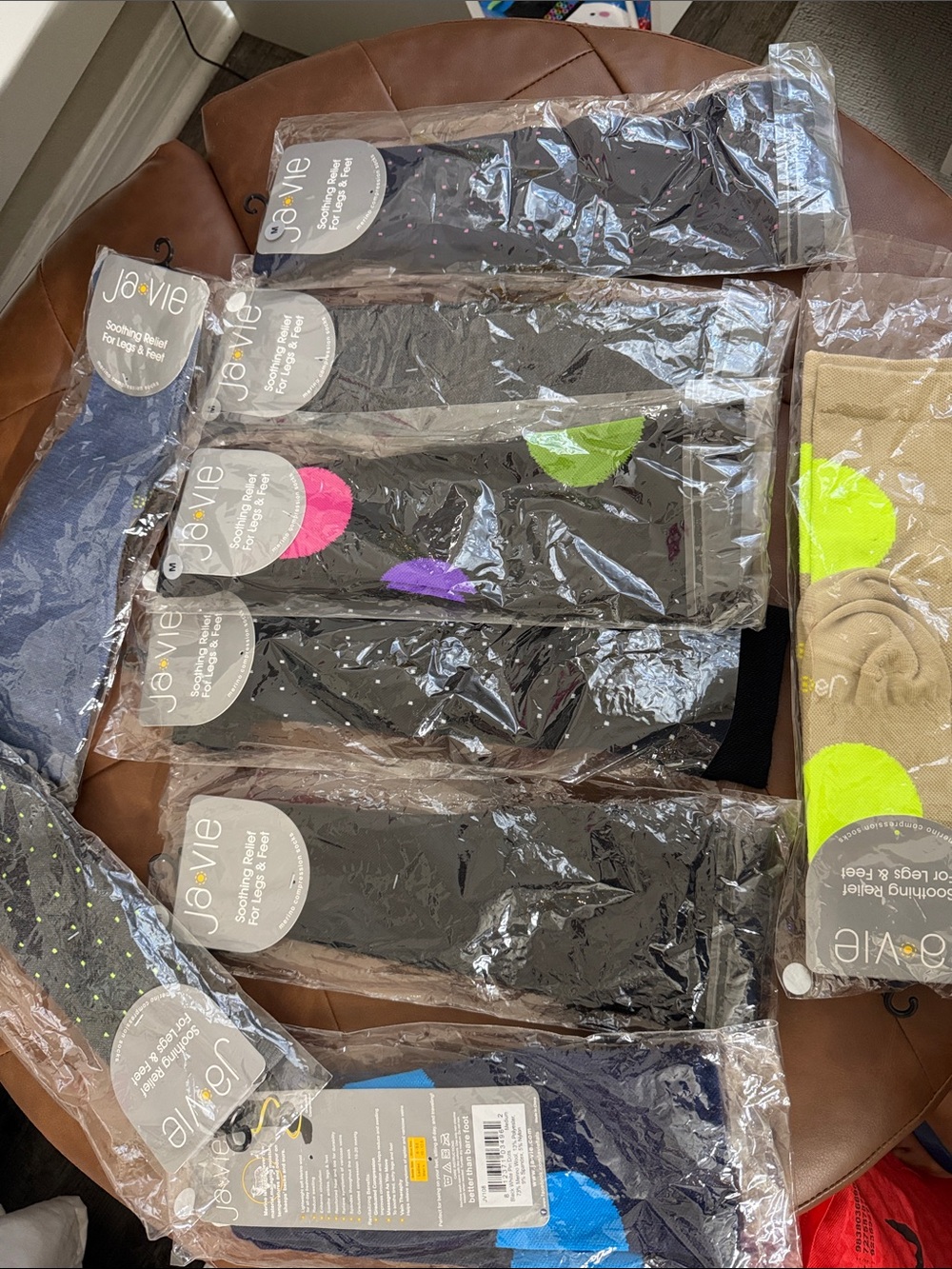 Womens Black Socks with Color Accents - Pack